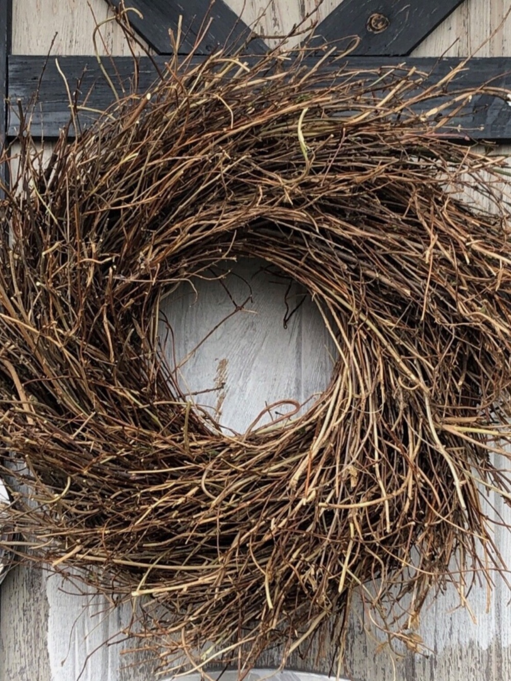 Rustic Twig Wreath~In/Outdoor Tree Branch Farmhouse 21"~Doesn't include Shipping